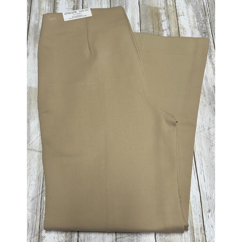 Chico's Size 00 (US 2)So Slimming Juliet Cropped Flare A Line Pintuck Crop Pants